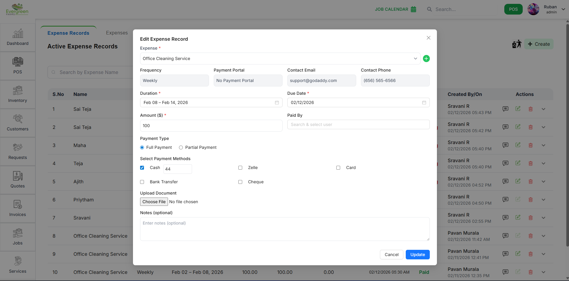 Edit Expense form
