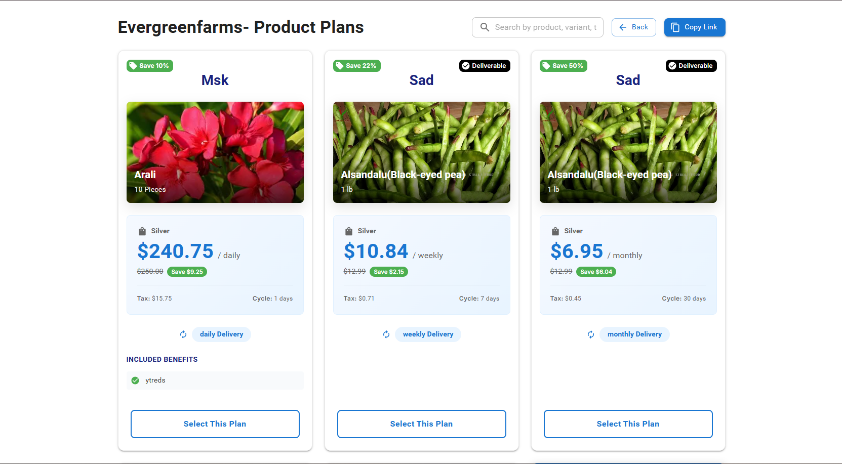 Share Product Subscribers Plan