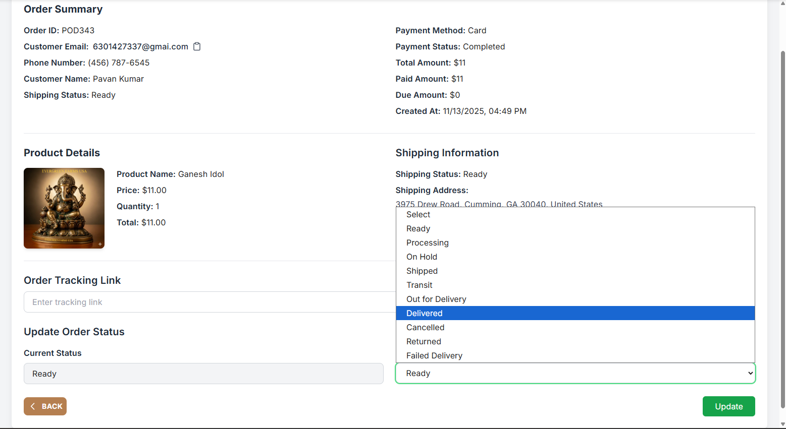 Order Details Expanded