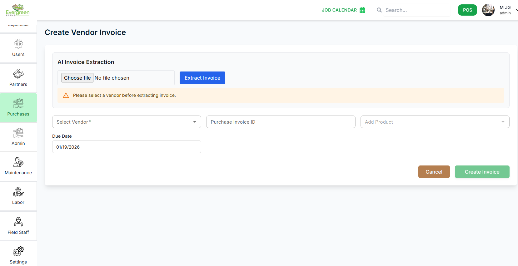 Create Invoice Form